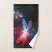 赤い白熱［赤熱］光を放つトンボ バスタオルセット (ハンドタオル)