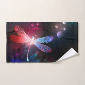 赤い白熱［赤熱］光を放つトンボ バスタオルセット (ハンドタオル)