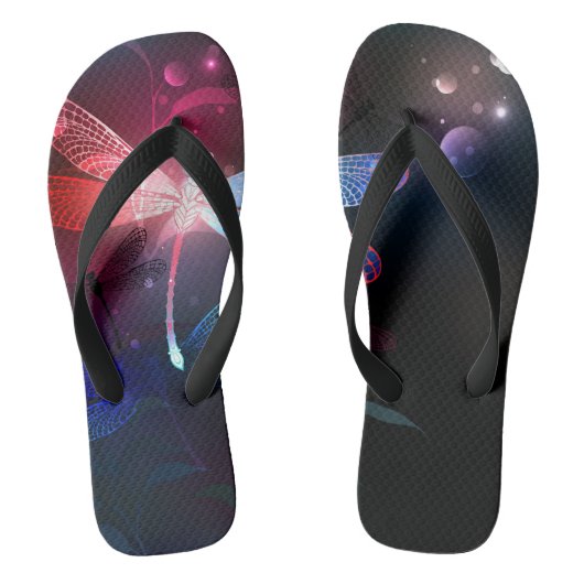 赤い白熱［赤熱］光を放つトンボ ビーチサンダル (フットベッド)