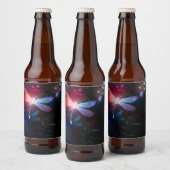 赤い白熱［赤熱］光を放つトンボ ビールラベル (ボトル)
