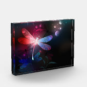 赤い白熱［赤熱］光を放つトンボ フォトブロック (左)