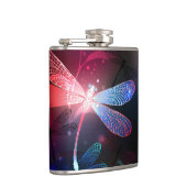 赤い白熱［赤熱］光を放つトンボ フラスク (右)