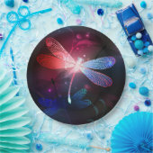 赤い白熱［赤熱］光を放つトンボ ペーパープレート (パーティー)