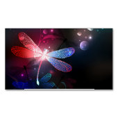 赤い白熱［赤熱］光を放つトンボ マグネット名刺 (正面)