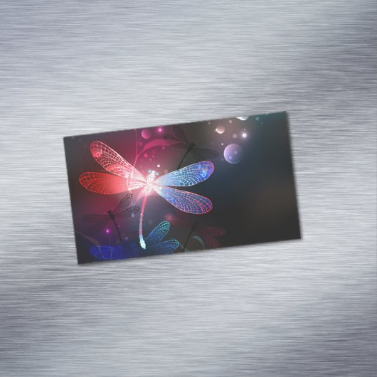 赤い白熱［赤熱］光を放つトンボ マグネット名刺 (インサイチュ)