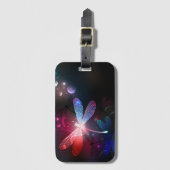 赤い白熱［赤熱］光を放つトンボ ラゲッジタグ (正面縦)