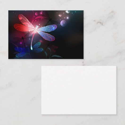 赤い白熱［赤熱］光を放つトンボ 割引カード (正面/裏面)