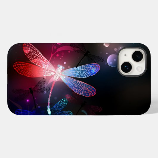 赤い白熱［赤熱］光を放つトンボ Case-Mate iPhoneケース (裏面 (横))
