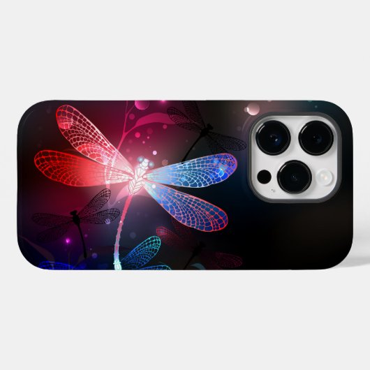 赤い白熱［赤熱］光を放つトンボ Case-Mate iPhoneケース (裏面 (横))
