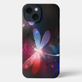 赤い白熱［赤熱］光を放つトンボ iPhoneケース (裏面)