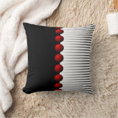 赤い白黒および灰色の抽象芸術 クッション (ブランケット)