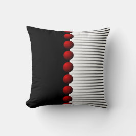 赤い白黒および灰色の抽象芸術 クッション