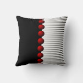 赤い白黒および灰色の抽象芸術 クッション (裏面)