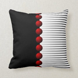 赤い白黒および灰色の抽象芸術 クッション