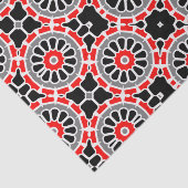 赤い白黒と灰色のモザイクの幾何学的パターン 薄葉紙 (詳細)