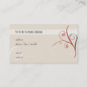 赤い白黒のらせん状 名刺 (裏面)