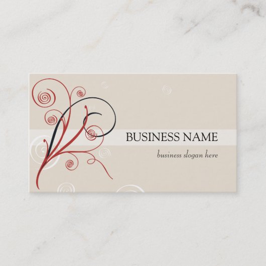 赤い白黒のらせん状 名刺 (正面)