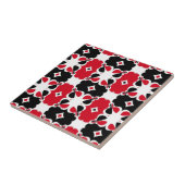 赤い白黒のジオメトモダンリパターン タイル (側面)