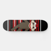 赤い白黒のストライプのなソックス猿の女の子のモデル スケートボード (横)