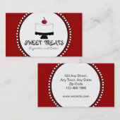 赤い白黒のベーカリーの名刺 名刺 (正面/裏面)