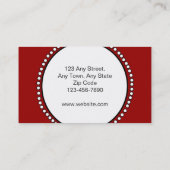 赤い白黒のベーカリーの名刺 名刺 (裏面)