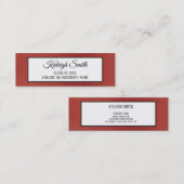 赤い白黒の卒業式の名前カード コーリングカード (正面/裏面)