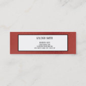 赤い白黒の卒業式の名前カード コーリングカード (裏面)