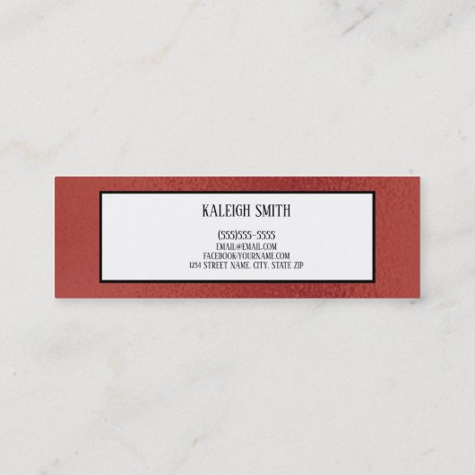 赤い白黒の卒業式の名前カード コーリングカード (裏面)