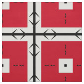 赤い白黒の幾何学模様 ファブリック (見本)