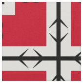 赤い白黒の幾何学模様 ファブリック (クローズアップ)