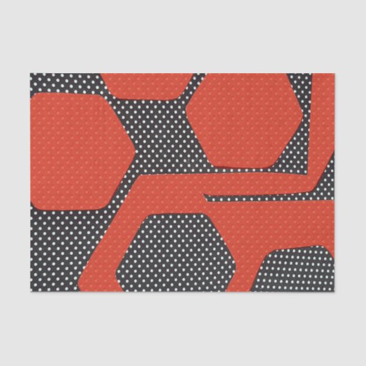 赤い白黒の抽象芸術のティッシュペーパー 薄葉紙 (正面)