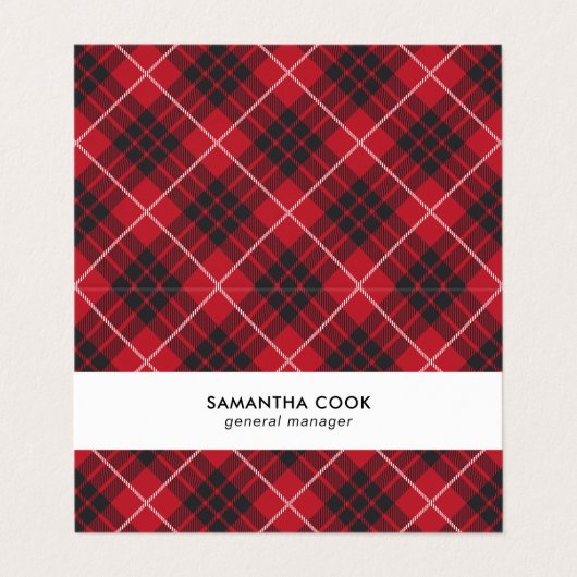 赤い白黒の格子模様 名刺 (外部フラット)