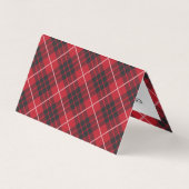 赤い白黒の格子模様 名刺 (裏面)