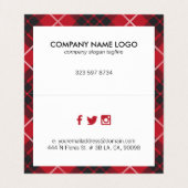 赤い白黒の格子模様 名刺 (内部フラット)