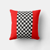 赤い白黒は枕を市松模様にします クッション (裏面)