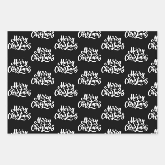 赤い白黒オーナメントイラストパターン ラッピングペーパーシート (正面3)