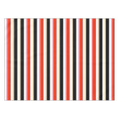 赤い白黒ストライプ線パターンデザイン テーブルクロス (正面(横))