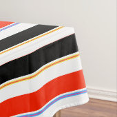 赤い白黒ストライプ線パターンデザイン テーブルクロス (インサイチュ)