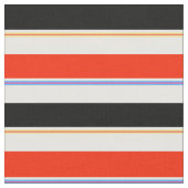 赤い白黒ストライプ線パターンデザイン ファブリック (クローズアップ)