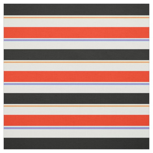 赤い白黒ストライプ線パターンデザイン ファブリック (見本)