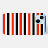 赤い白黒ストライプ線パターンデザイン Case-Mate iPhoneケース (裏面 (横))