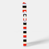 赤い白黒ストライプ線パターンデザイン Case-Mate iPhoneケース (裏面 / 左)