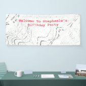 赤い白黒パターン抽象芸術誕生日パーティー 横断幕 (トレードショー)