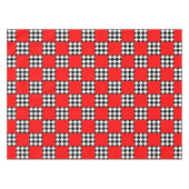 赤い白黒幾何三角形 テーブルクロス (正面(横))