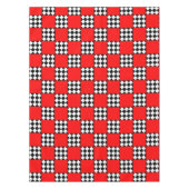 赤い白黒幾何三角形 テーブルクロス (正面)