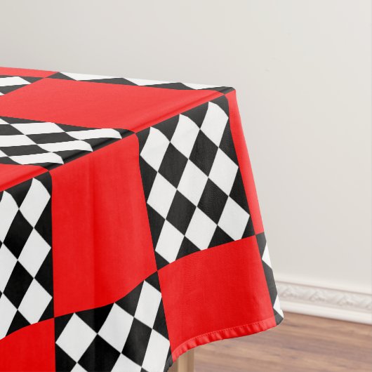 赤い白黒幾何三角形 テーブルクロス (インサイチュ)