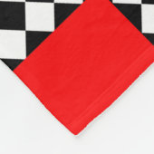 赤い白黒幾何三角形 フリースブランケット (角)