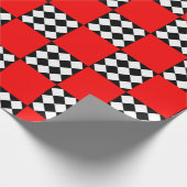 赤い白黒幾何三角形 ラッピングペーパー (角)