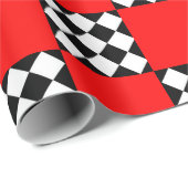 赤い白黒幾何三角形 ラッピングペーパー (ロールコーナー)