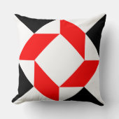 赤い白黒抽象芸術の幾何学的パターン クッション (正面)